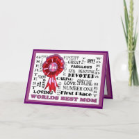 Adorable Word Collage Front Worlds Best Mum Card#3