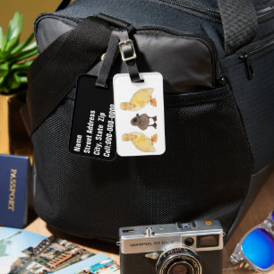 Adorable Yellow and Grey Duckling Photos Custom Luggage Tag