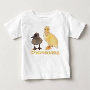 Adorable Yellow and Grey Ducklings Photograph Baby T-Shirt
