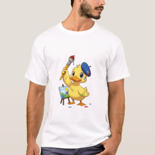 Adorable Yellow Duckling Artist  T-Shirt