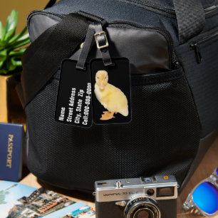 Adorable Yellow Duckling Travel Buddy Photograph Luggage Tag