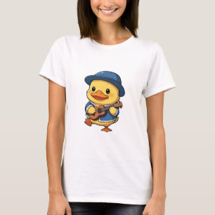 Adorable Yellow Duckling Wearing Blue Hat T-Shirt