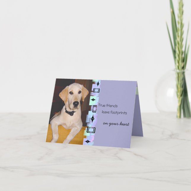 Adorable Yellow Lab Puppy Birthday Greeting Card (Front)