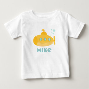 Adorable Yellow Submarine Submerged Underwater Baby T-Shirt