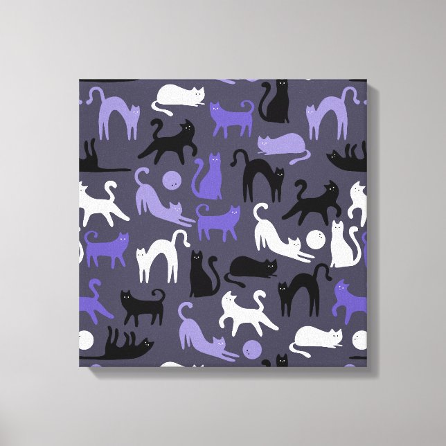 Adorable Yoga Cute Cat Poses Canvas Print (Front)