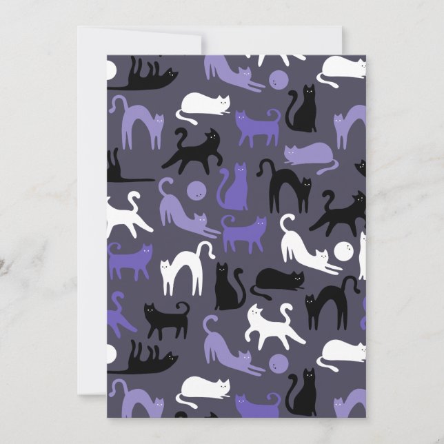 Adorable Yoga Cute Cat Poses Holiday Card (Front)