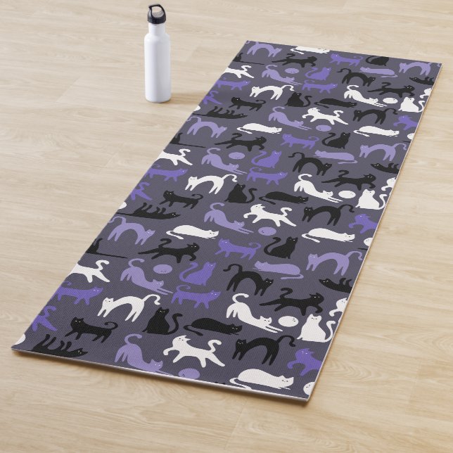 Adorable Yoga Cute Cat Poses Mat (In Situ)