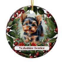 Adorable Yorkie, Personalised Christmas