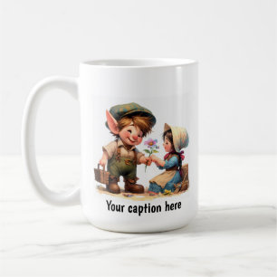 Adorable Young Munchkins in Vintage Clothing Coffee Mug