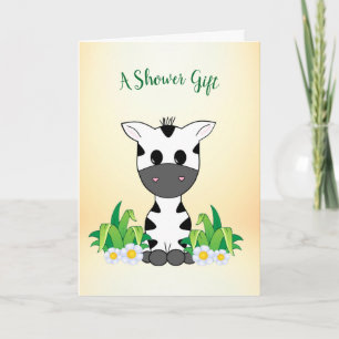 Adorable Zebra Baby Shower Congratulations Card