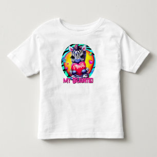 Adorable Zebra  "I love my grauntie" Toddler T-Shirt