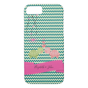Adorable Zigzag,Chevron Turtle In Love-Personalise Case-Mate iPhone Case