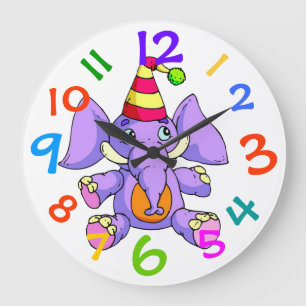 AdorablePurple Elephant Wall Clock Child's Room