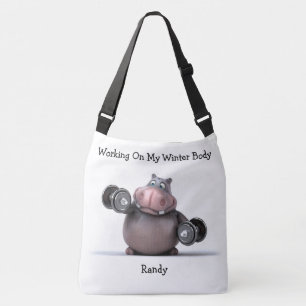 Adorables 3D Hippo Lifting Weights  Crossbody Bag