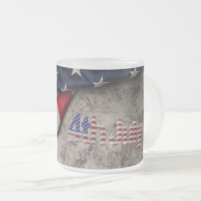 Adorables [3D] July 4th Celebration  Frosted Glass Coffee Mug (Front Right)