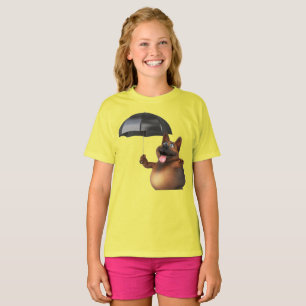 Adorables 3D Universe Cute Dog With Umbrella T-Shi T-Shirt