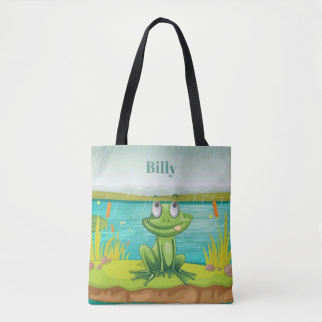 Adorables Amphibian Cute Frog Custom Tote Bag (Front)