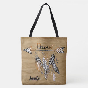 Adorables Bohemian Arrow & Feathers Custom Tote Bag