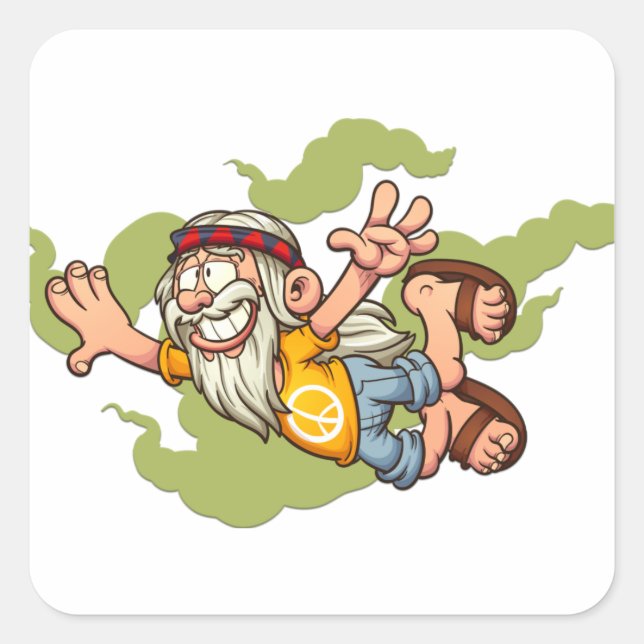 Adorables Bohemian Cute Flying Hippie  Square Sticker (Front)