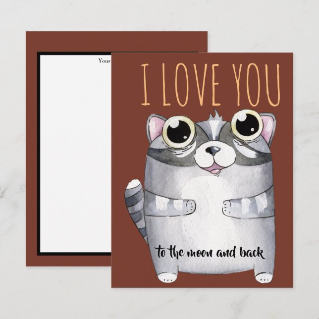 Adorables Cartoon Racoon I Love You (Front/Back)