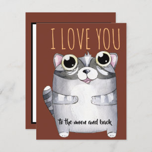 Adorables Cartoon Racoon I Love You