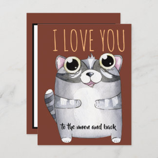 Adorables Cartoon Racoon I Love You