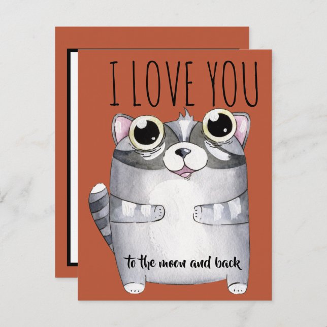 Adorables Cartoon Racoon I Love You (Front/Back)