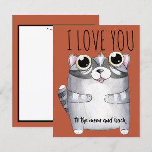 Adorables Cartoon Racoon I Love You