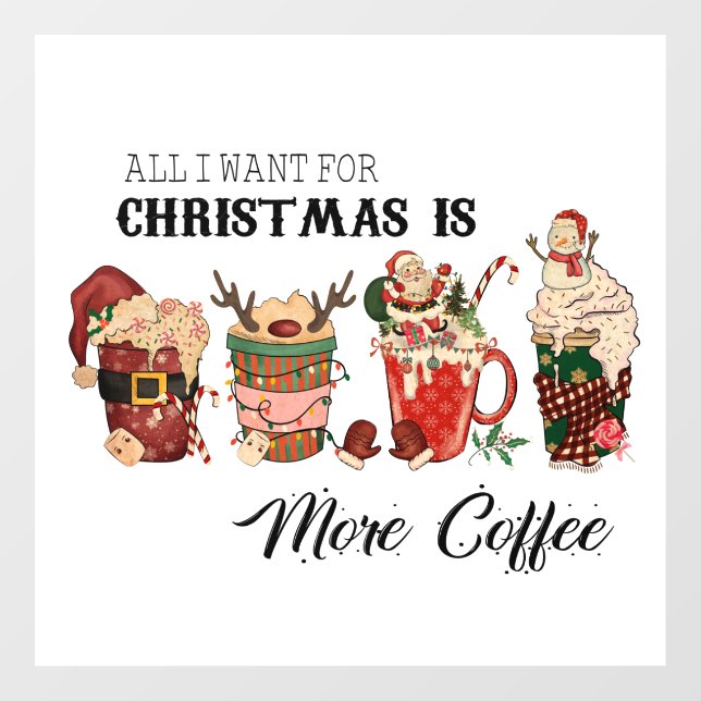 Adorables Christmas All I Want For Christmas Window Cling (Sheet)