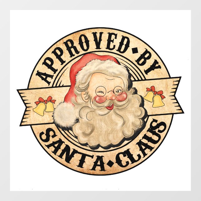 Adorables Christmas Approved By Santa  Window Cling (Sheet)