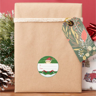 Adorables Christmas Little Elf Gift Tag Stickers