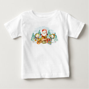 Adorables Christmas Santa & Snowmen With Presents  Baby T-Shirt