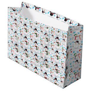 Adorables Christmas Snow Men  Large Gift Bag