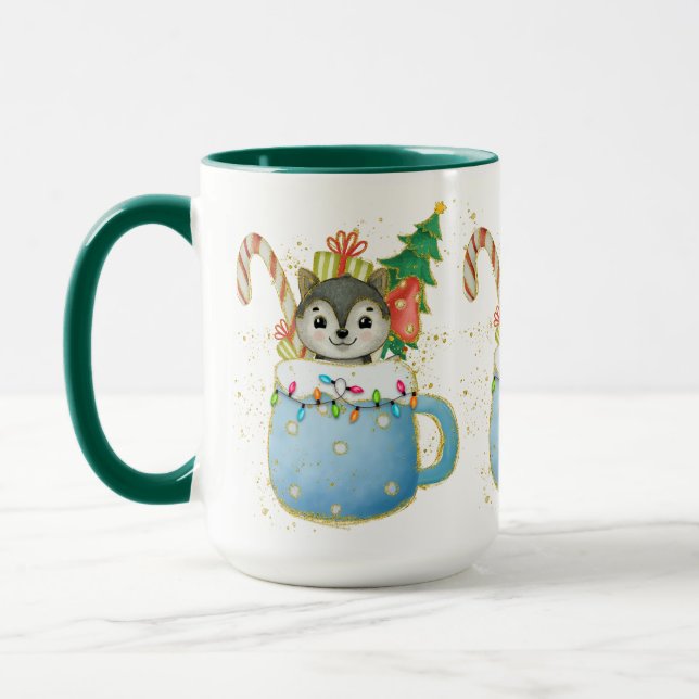 Adorables Christmas Sweet Wolf Mug (Left)