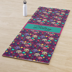 Adorables Colourful Day of the Dead Skulls Custom  Yoga Mat