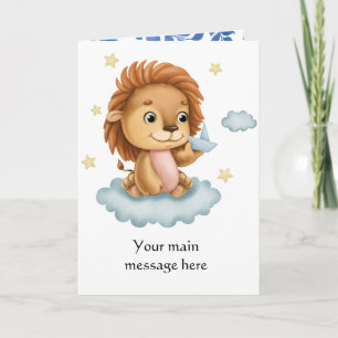 Adorables Cute Lion Baby Shower Or Birthday Card