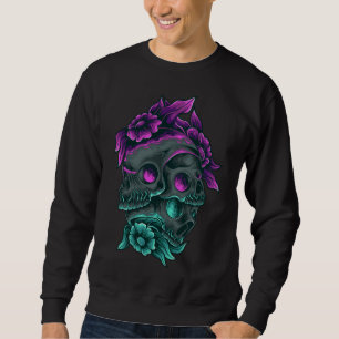 Adorables Day of the Dead 3 Purple & Blue Skulls Sweatshirt