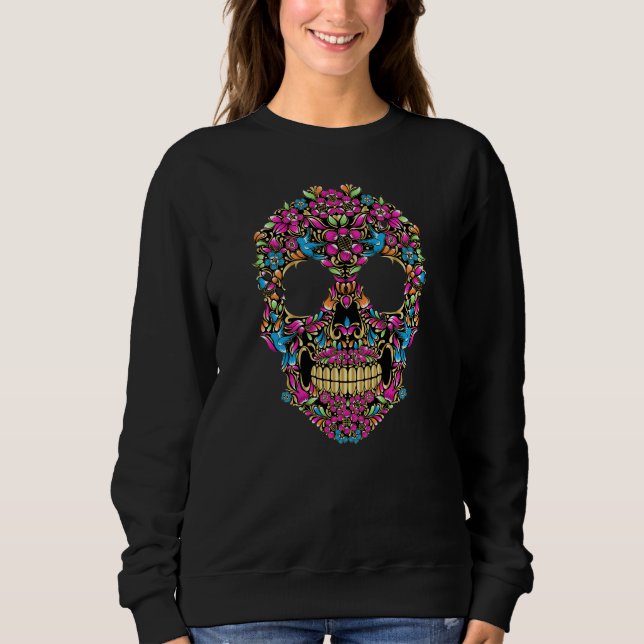 Adorables Day Of The Dead Colourful Skull   Sweatshirt (Front)