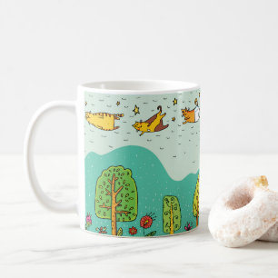 Adorables Flying Cats  Coffee Mug