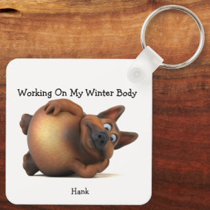 Adorables Funny Fat Puppy Custom Key Ring