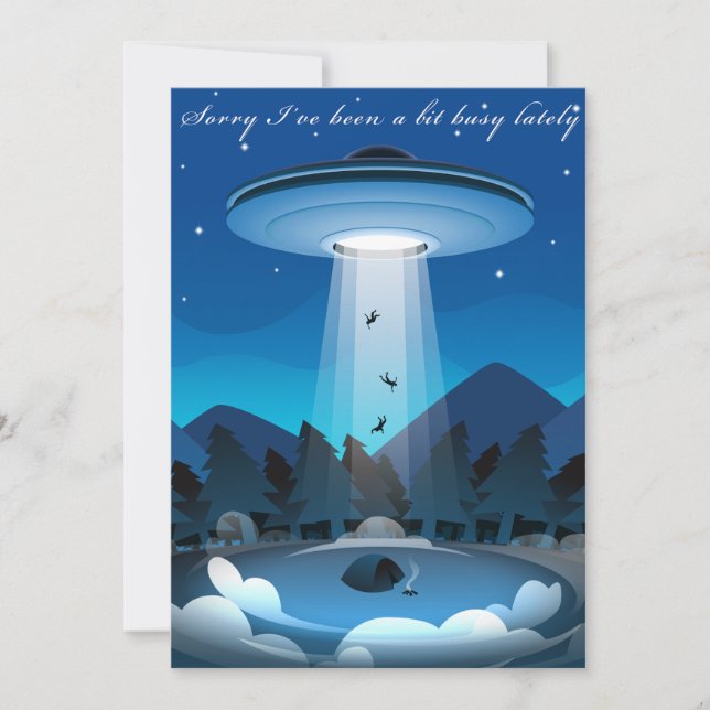 Adorables Funny UFO Abduction Card (Front)