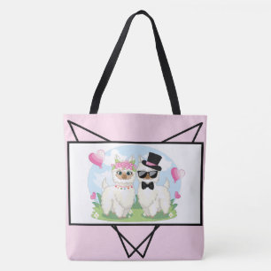 Adorables Llama Love Cute Llama Couple Tote Bag