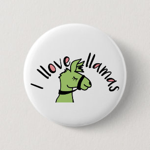 Adorables Llama Love I Llove Llamas 6 Cm Round Badge