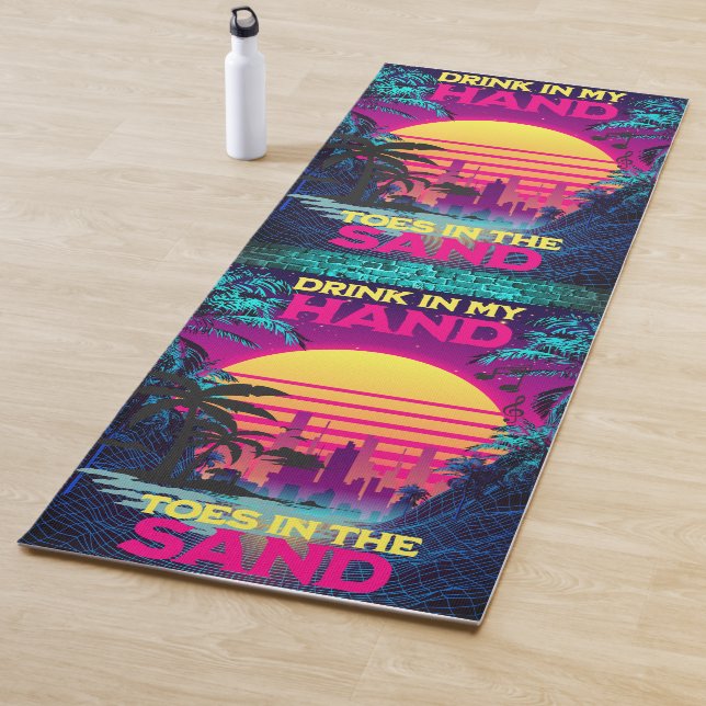 Adorables Synthwave/Vaporwave Retro 80s  Yoga Mat (In Situ)