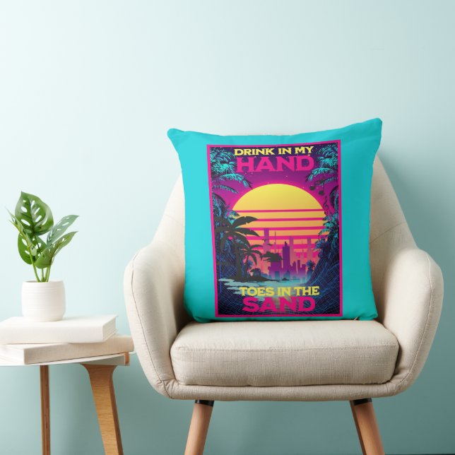 Adorables Synthwave Vaporwave Retro Tropical Cushion (Chair)