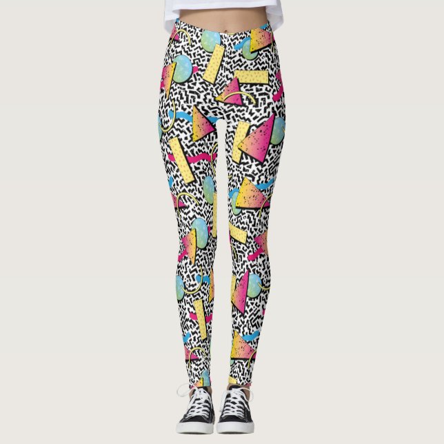 Adorables Synthwave/Vaporwave Style Yoga Leggings (Front)
