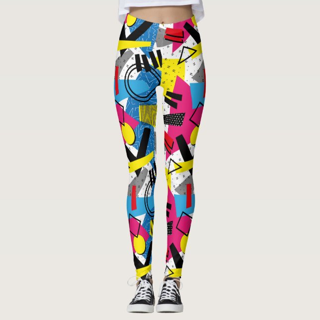 Adorables Synthwave/Vaporwave Style Yoga Leggings (Front)