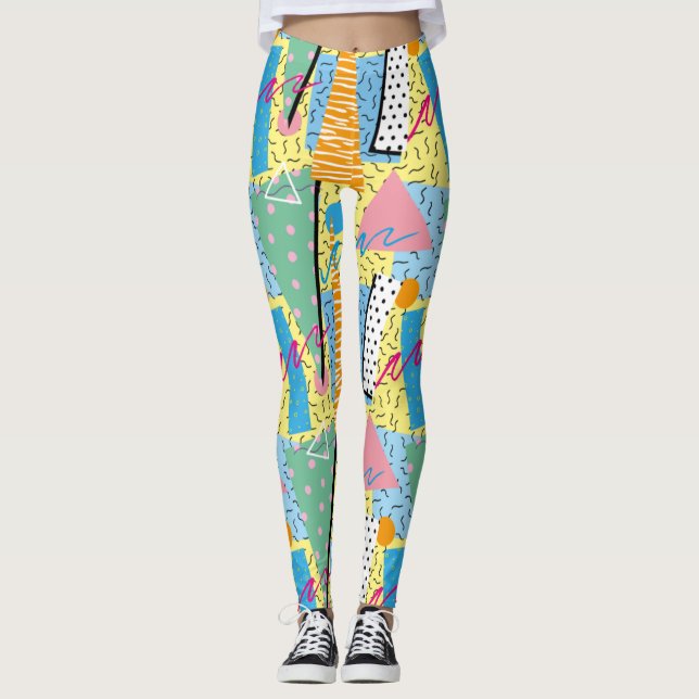 Adorables Synthwave/Vaporwave Style Yoga Leggings (Front)