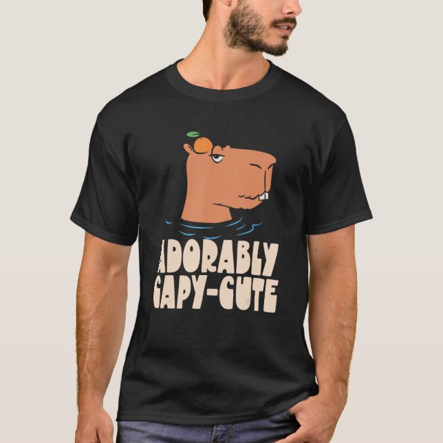 Adorably Capy Cute  Animal Capybaras Rodent Capyba T-Shirt (Front)