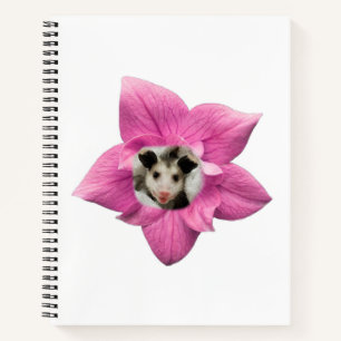 Adorably Cute Floral Baby Opossum Notebook